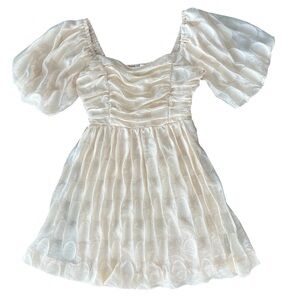 Lulus Cream Polka Dot Mini Dress